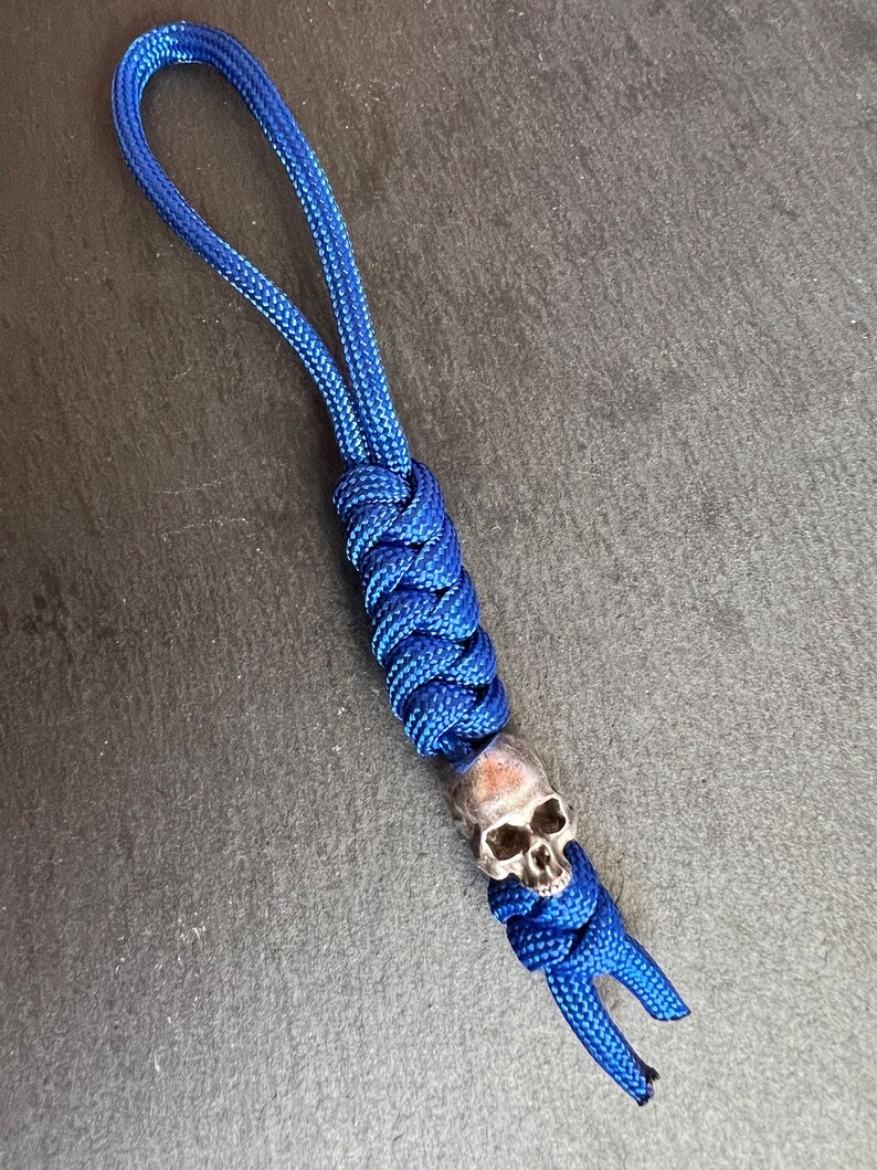 Half jaw Skull lanyard bead silver paracord EDC Knife bead-knife accessory image 9