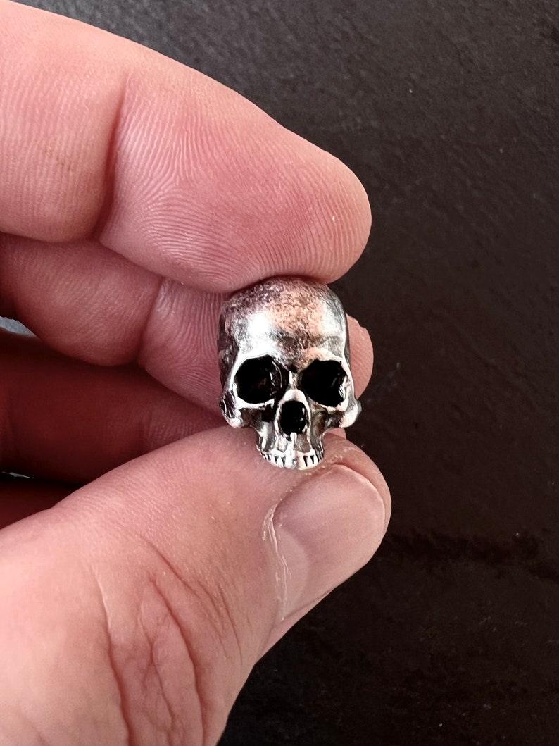 Half jaw Skull lanyard bead silver paracord EDC Knife bead-knife accessory image 8