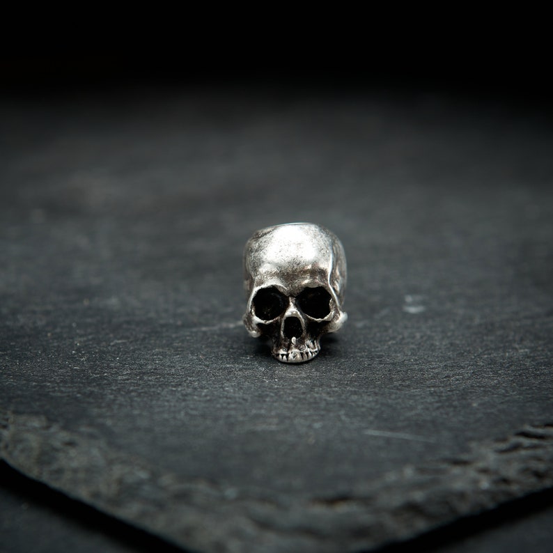 Half jaw Skull lanyard bead silver paracord EDC Knife bead-knife accessory image 2