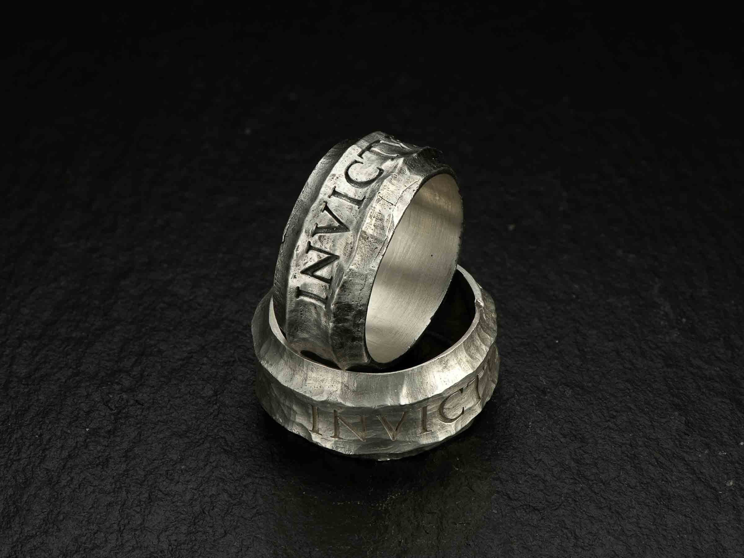 INVICTUS Sterling Silver Ring: Invincible Engraved Band - Etsy