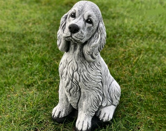 Beautiful concrete spaniel statue Statue King Charles spaniel Concrete dog memorial Memorial pet figure Stone dog figurine Gift for dog