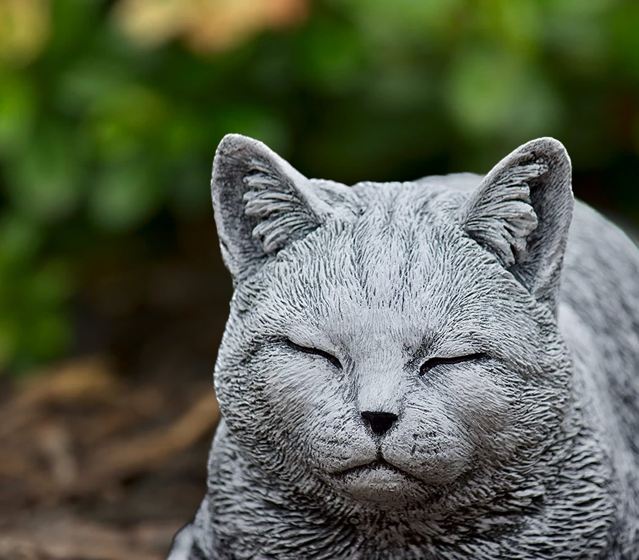 Outdoor Sleeping Cat Statue Concrete Sleeping Kitten Statue Etsy
