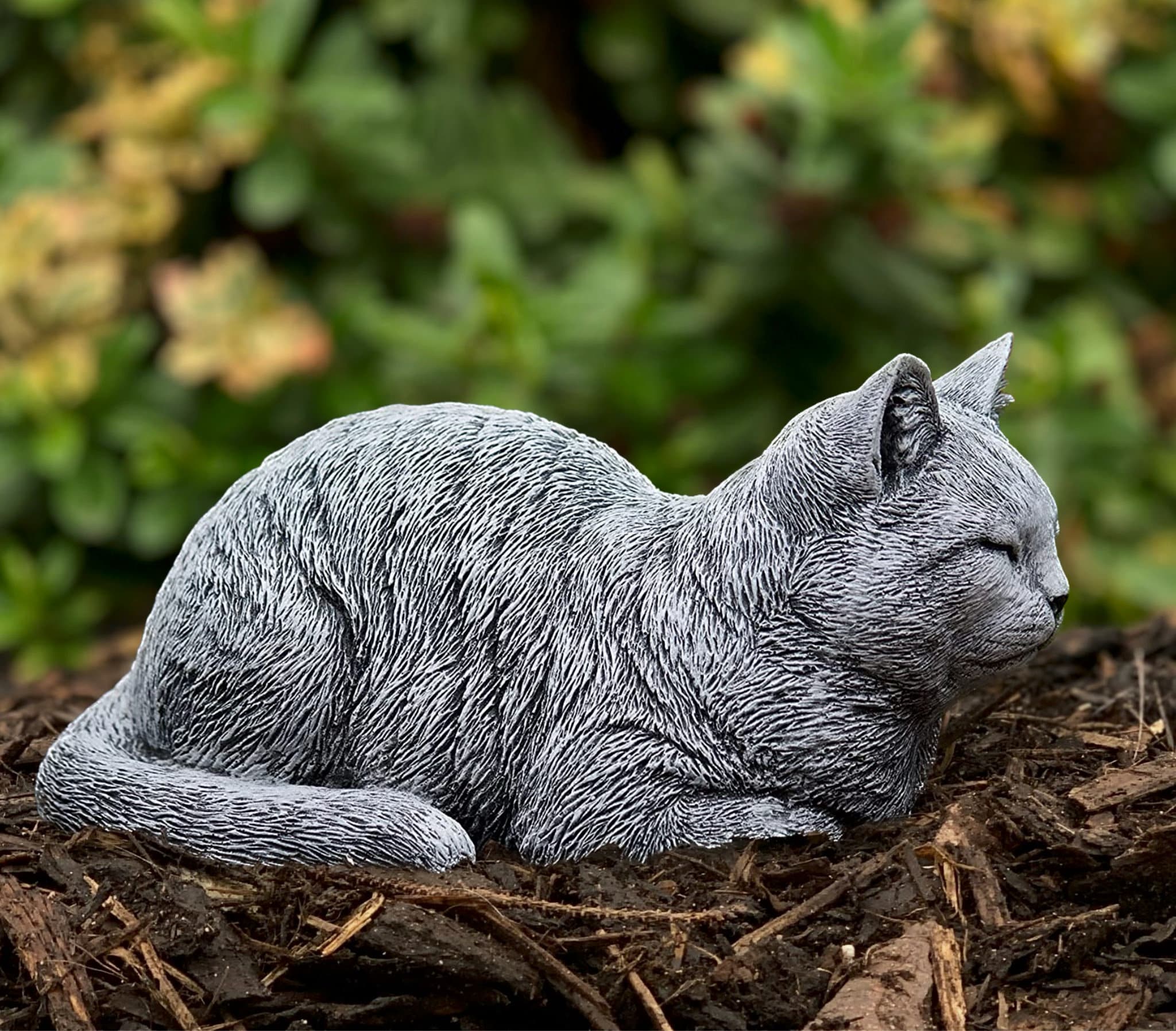 Outdoor Sleeping Cat Statue Concrete Sleeping Kitten Statue Etsy