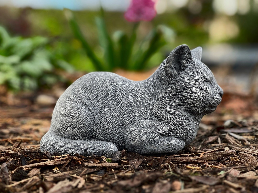 Amazing Concrete Sleeping Cat Statue Concrete Cat Figurine Cat Memorial