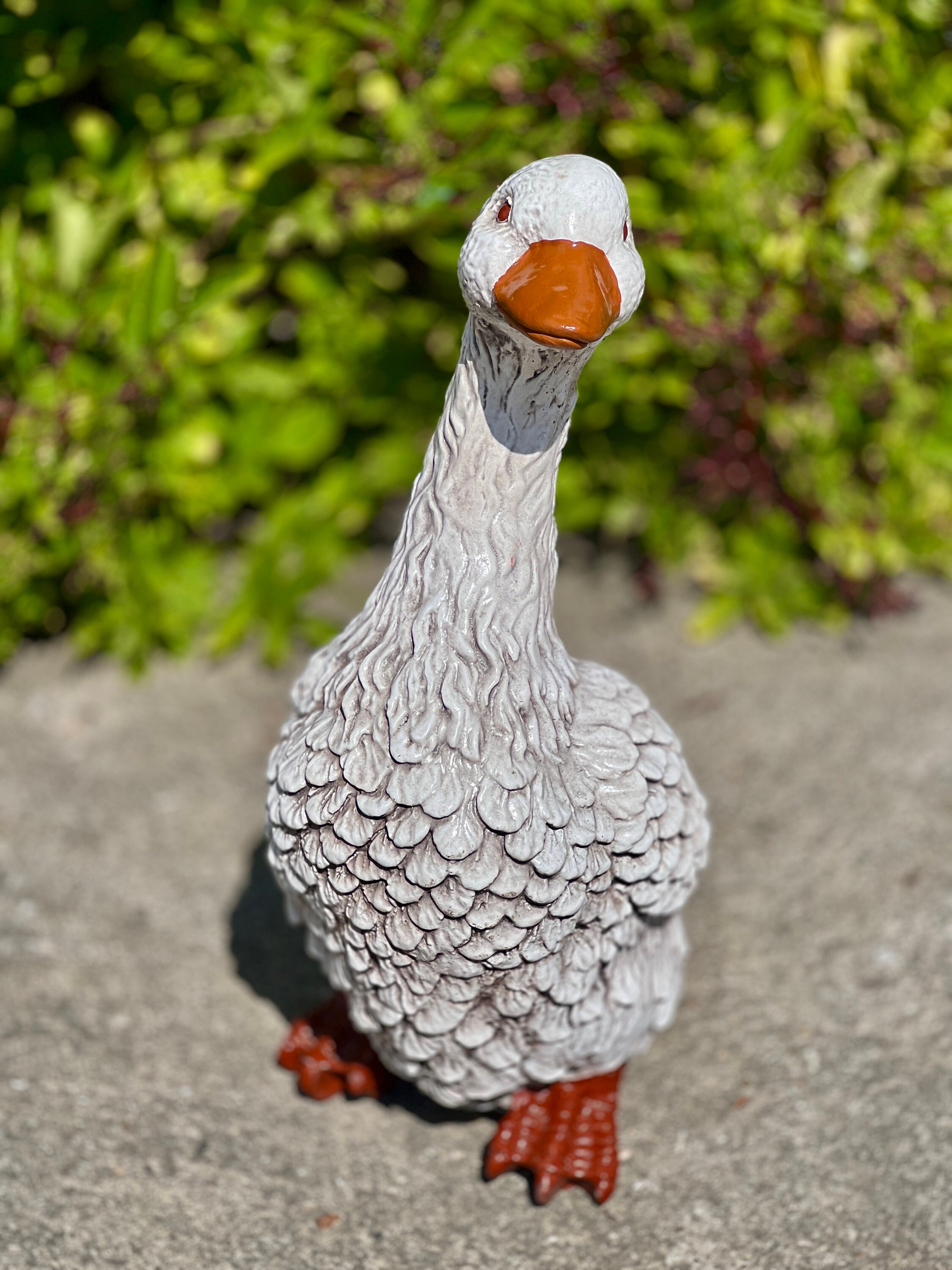 Concrete Goose Statue Realistic Duck Sculpture Stone Farmhouse Bird