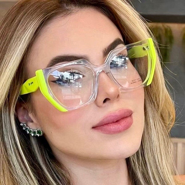 New Style 2024 Summer Glasses, Anti-Blue Light Glasses Gift For Her, Women's Eyewear, Large Frame Glasses, Oversized Trendy Eyewear