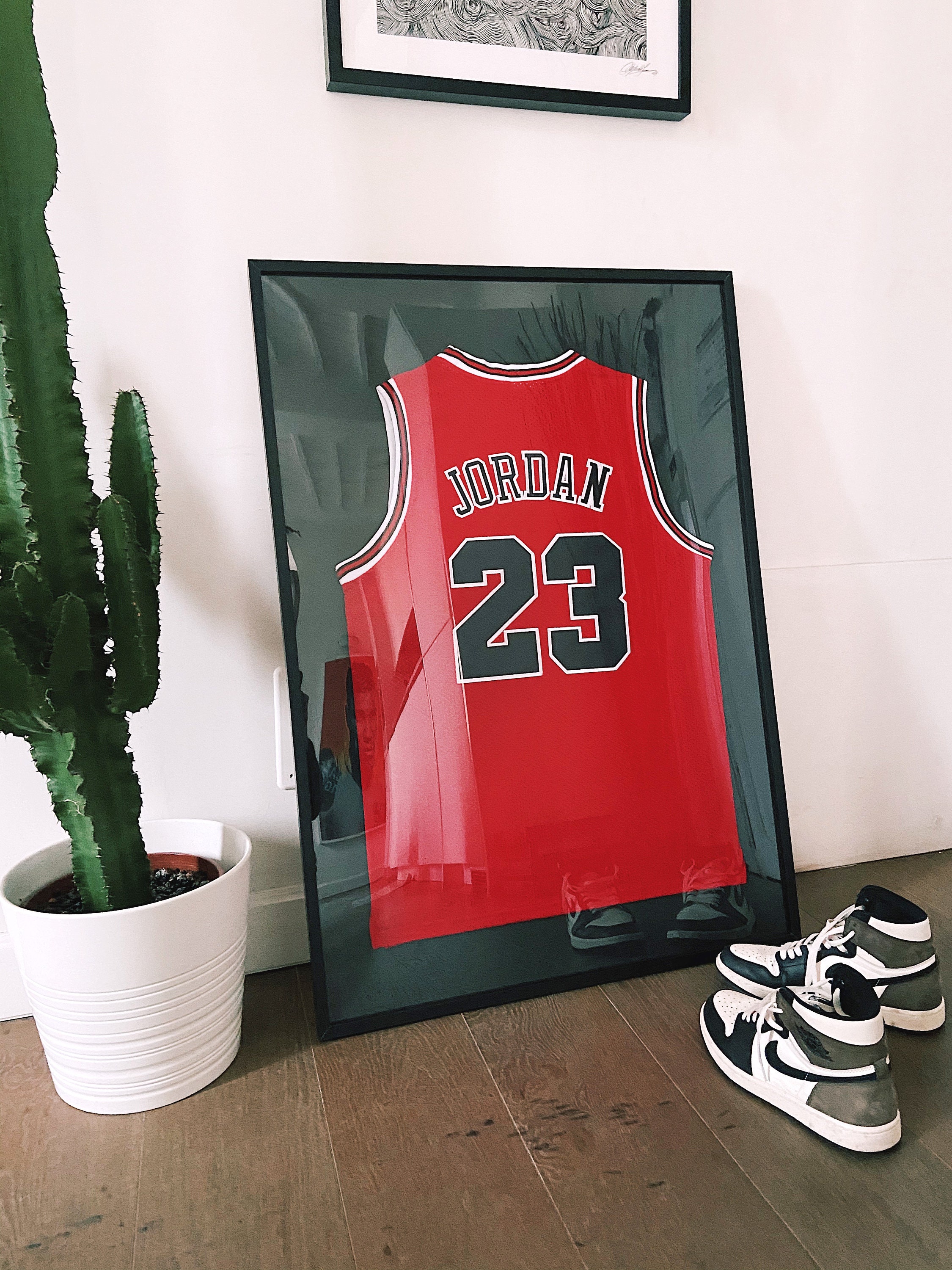 Michael Jordan Chicago Bulls Jersey Framed Art Print by SAYIDOWjpg