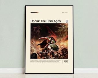 Doom: The Dark Ages Poster, Doom Slayer Dark Wall Art, Gaming Room Decor, Video Game Print, Gift for Gamer