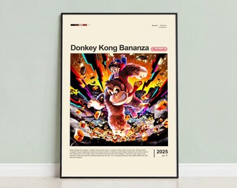Donkey Kong Bananza Poster, Donkey Kong 3D Wall Art, Gaming Room Decor, Game Print, Gift for Gamer