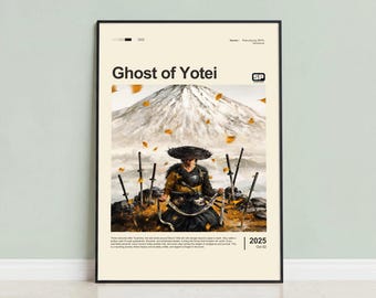 Ghost of Yotei Poster, Samurai Minimalist Wall Art, Gaming Room Decor, Game Print, Gift for Gamer