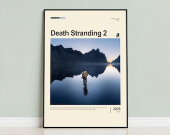 Death Stranding 2: Pôster "Na Praia", Sam Porter Bridges, Arte de Parede Minimalista, Decoração para Sala de Jogos, Impressão, Presente para Jogadores