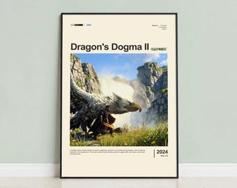 Pôster de Dragon's Dogma II, Arte de Parede Fantástica, Decoração para Sala de Jogos, Impressão de Videogame, Presente para Jogadores