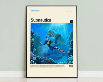 Subnautica Poster, Sci-Fi Wall Art, Gaming Room Decor, Video Game Print, Gift for Gamer