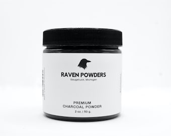 Raven Powders Charcoal Powder | 50g Jar Artist Charcoal Powder for Drawing, Painting, and Mixed Media