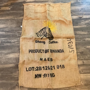 Rwandan burlap coffee bag