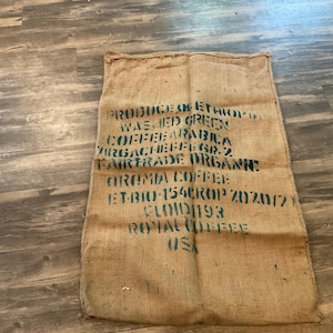 Grab bag burlap coffee bag