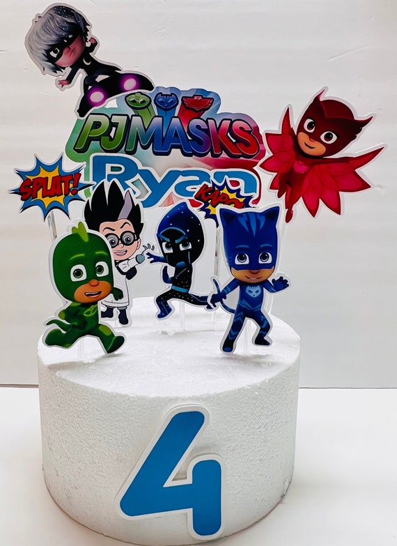 Festa PJ Masks, compleanno PJ Masks, cake topper, festa in maschera PJ,  compleanno maschera PJ -  Italia