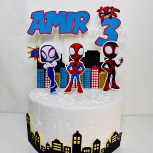 spidey cake topper, spidey and his amazing friends, spidey birthday decoration, heroes cake topper, cake topper heroes,  centerpieces