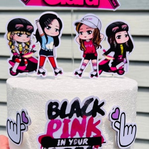Black pink Cake Topper, Black pink Party - pink  Birthday, centerpieces