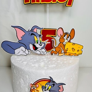 トムとジェリーのケーキトッパー、トムとジェリーのテーマ、漫画の猫トムと漫画のマウスジェリー