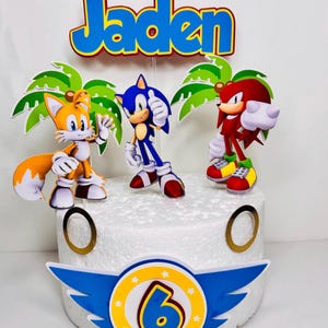 Décoration de gâteau Sonic, décoration personnalisée Sonic