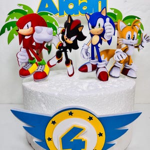 Sonic Cake topper, Custom topper Sonic, Sonic II