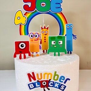 Number Blocks cake topper, Number  theme, Number Blocks party,Blocks Cake Topper, center pieces