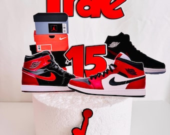 Inspired Sneaker Personalized Cake Topper, Custom cake topper sneaker, red sneaker party