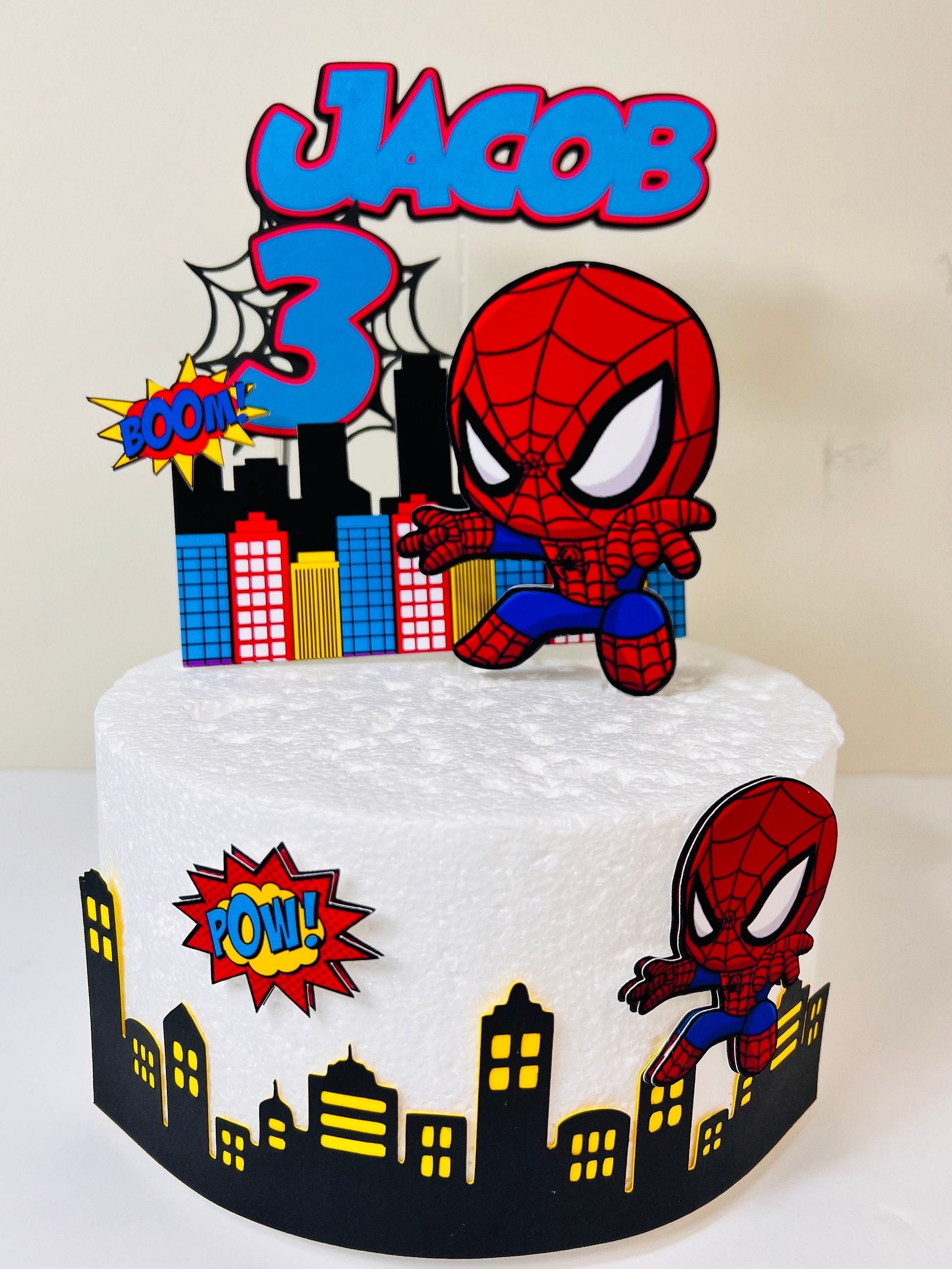 Decorazioni Torta Supereroe Ragno - 13 Pezzi Per Feste Compleanno Bambini
