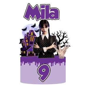 Wednesday Addams Cake Topper/Wednesday Cake Topper/Custom Cake Topper/Addams Family Party Decor/Wednesday Custom Topper
