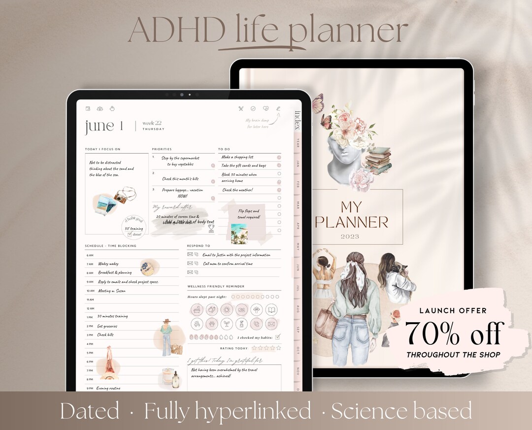 ADHD Digital Planner 2024 ADHD Planner Adult Adhd Planner for iPad ...