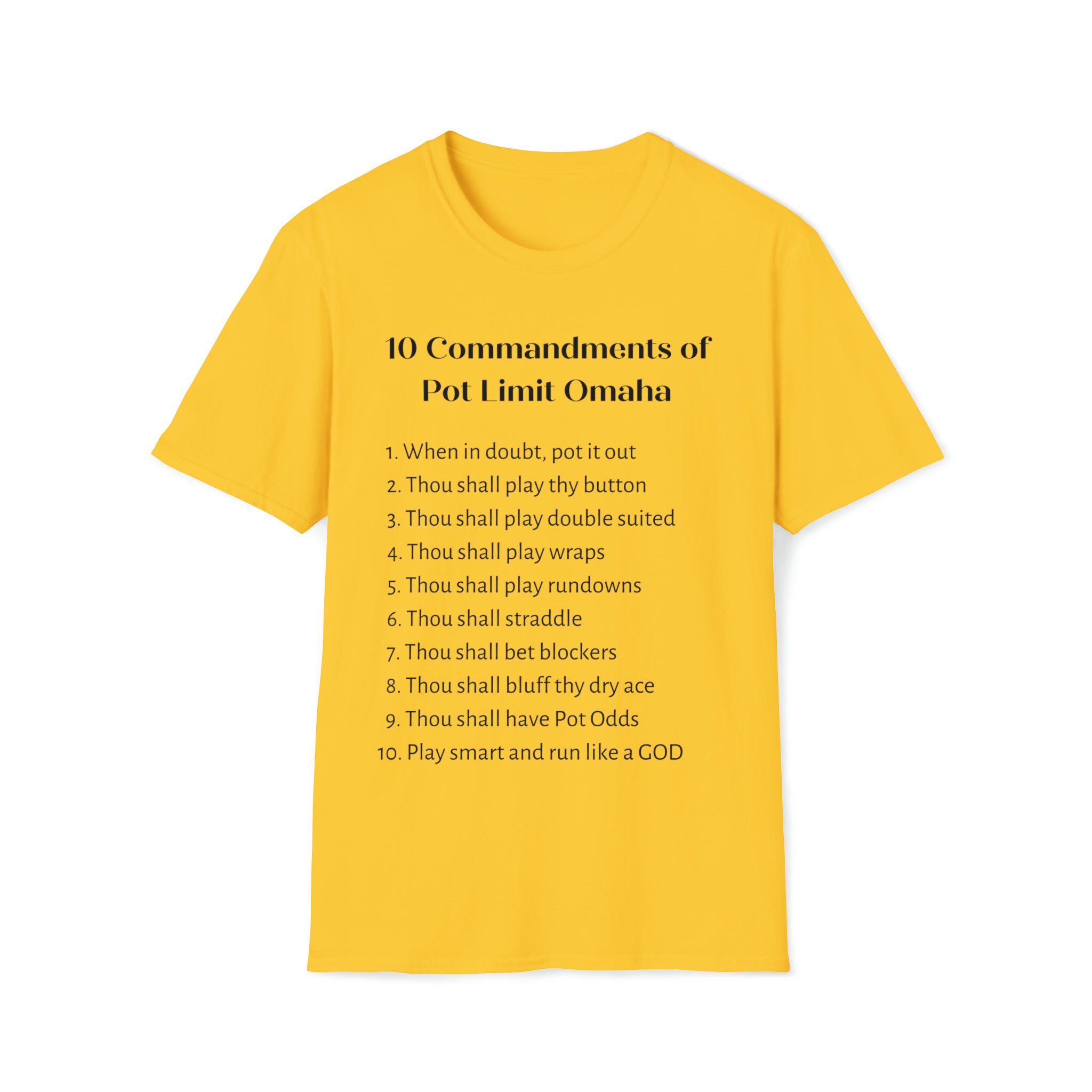 Pot Commandments 10 Commandments of Pot Limit Omaha - Etsy