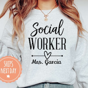 Custom Social Worker Sweatshirt - School Social Worker Hoodie - LCSW Sweater - Personalized Social Worker Gift - MSW Graduation Gift