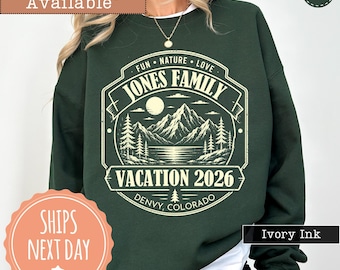 Personalized Camping Sweatshirt: Custom Mountain Family Vacation Hoodie, Family Trip Crewneck