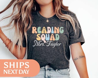 Custom Reading Squad Tshirt - Reading Team Shirt - Book Lover Tee - Personalized Reading Teacher Gift - Reading Specialist Gift  - 97300