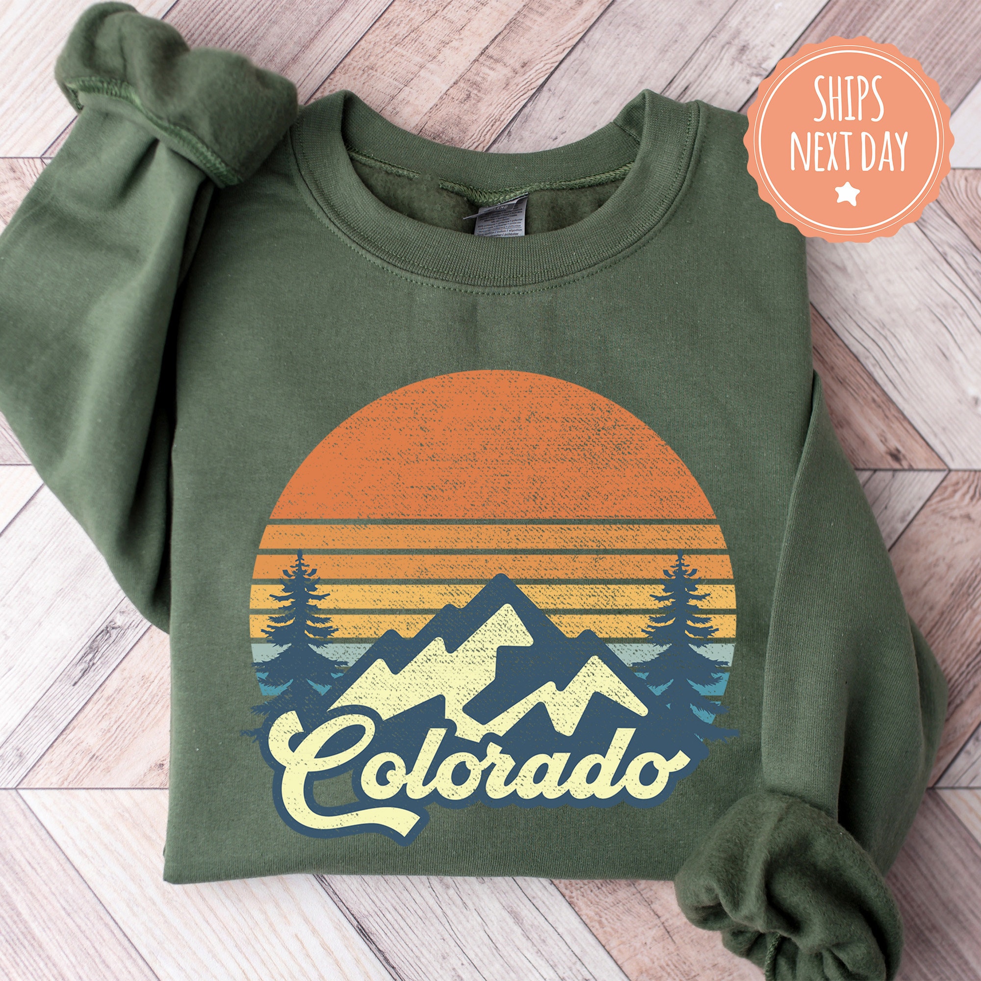 Vintage Colorado Sweatshirt - Colorado Mountain Hoodie - Colorado Vacation - Camping Gifts - State Sweater - Nature Lover Gift For Hiker