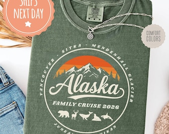 Personalized Alaska Cruise Comfort Colors Shirt - Custom Family Name Vacation Tshirt - Matching Cruise Tee - Family Cruise Gift Ideas
