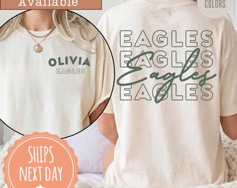 Comfort Colors® Custom Mascot Name T-shirt: School Mascot Shirt, Team Mascot Tees, Personalized School Logo Tshirt, School Spirit Gift Ideas
