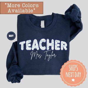 Custom Floral Teacher Sweatshirt - Teacher Team Hoodies - Teacher Name Crewneck - Teacher Appreciation Gifts - Back To School Gifts