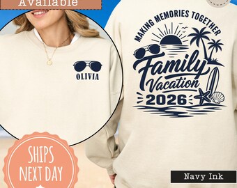 Family Vacation 2026 Sweatshirt: Family Holiday Crewneck, Beach Squad Hoodie, Travel Gift, Summer Crew Sweater, Family Vacay Gift