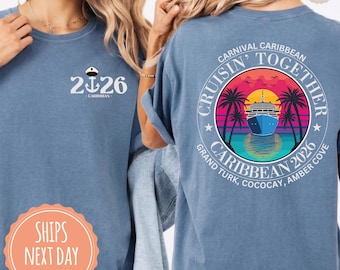 Comfort Colors® Custom Family Cruise T-shirt: Matching Cruise Shirts, Front & Back Design Tee, Personalized Group Cruise Gifts