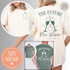 Personalized Future MR and MRS Shirts - Fiancée Fiancé Comfort Colors® T-Shirt - Newly Engaged Tee - Custom Engagement Gifts For Couples