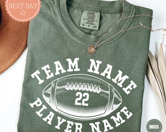 Custom Football Shirt - Football Mom Comfort Colors Tshirt - Football Game Day Tee - Football Dad Gift - Personalized Football Team Gifts