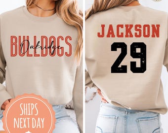 Personalized School Mascot Sweatshirt - Trendy Team Spirit Hoodies - Girly Mascot Crewneck - Game Day Outfit - Back To School Gift