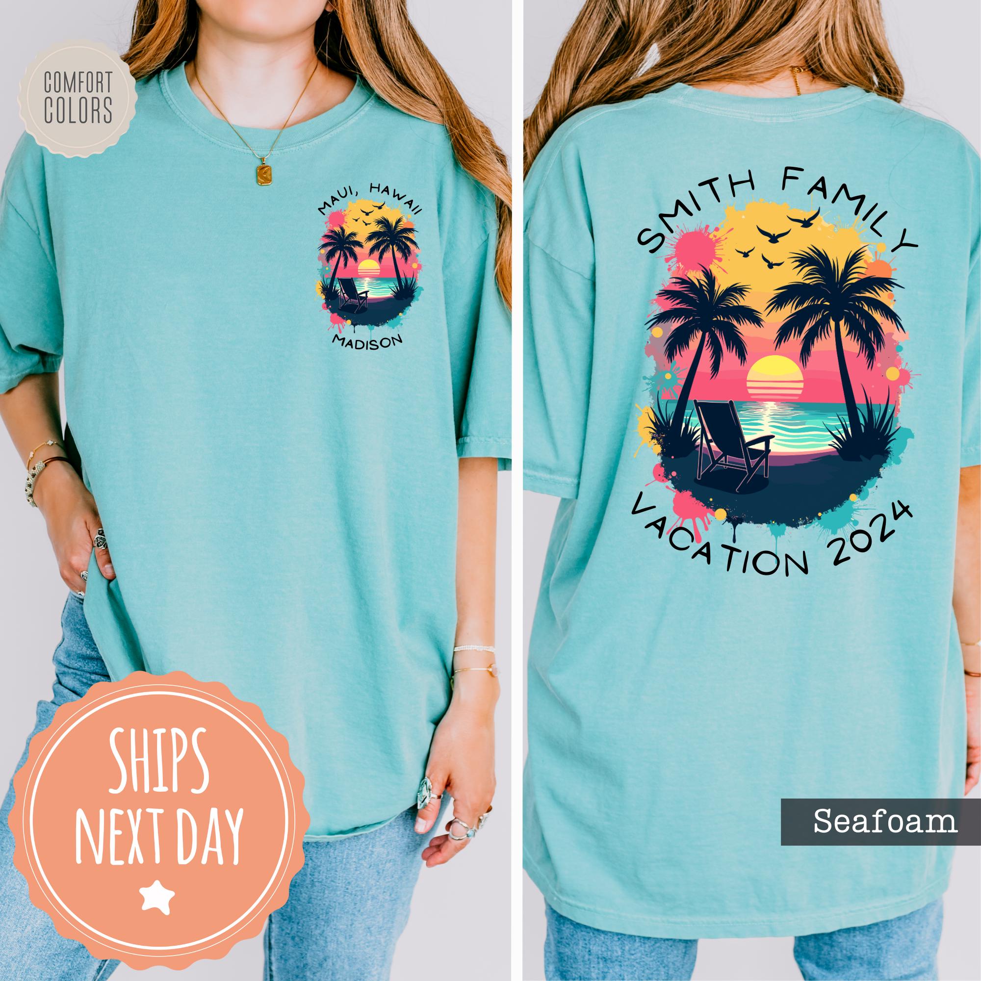 Custom Family Vacation Shirt - Beach Vacation Tshirt - Family Matching Beach Trip Outfits - Personalized Family Vacation Comfort Colors Tee
