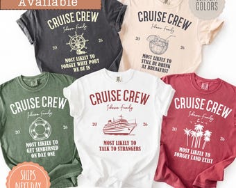 Most Likely To Cruise Comfort Colors® T-shirt: Custom Family Cruise Tee, Matching Cruise Shirt