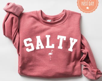 Cute Flamingo Sweatshirt: Trendy Beach Hoodie, Cute Summer Outfit, Family Vacation Crewneck