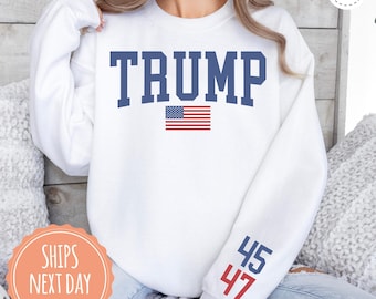 Trump 47 Crewneck Sweatshirt - Trump Train Hoodie - US Election 2024 Gift - Donald Trump 47th President Sweater - Politics Voting Gift