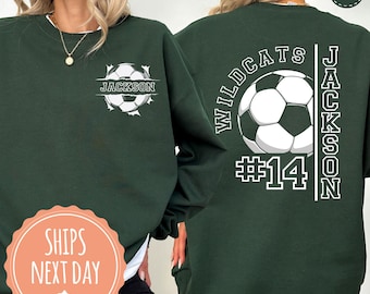 Personalized Soccer Mom Sweatshirt: Team Mascot Crewneck, Custom Player Name And Number Hoodie, Soccer Game Day Gifts