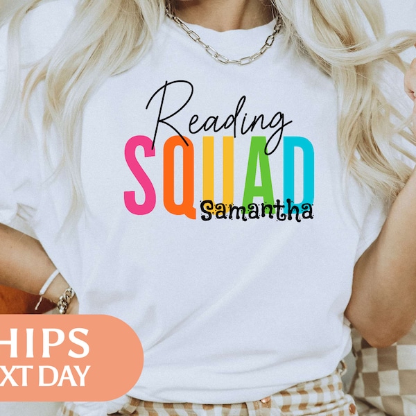 Personalized Reading Squad Shirt - Reading Team Tshirt - Book Club Tee - Reading Teacher Gift - Librarian Gift - Book Lover Gift For Readers